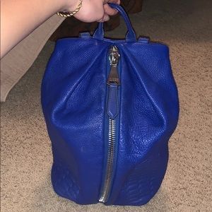 Royal blue leather backpack
